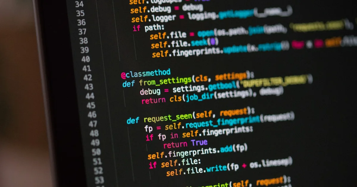 Application source code on a monitor